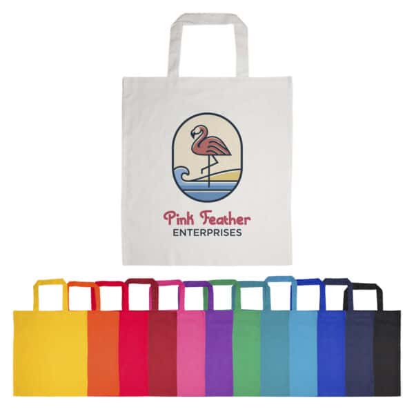 Short Handle Cotton Tote Bag - 140 Gsm
