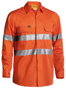 COOL LIGHTWEIGHT GUSSET CUFF HI VIS MENS SHIRT WITH 3M REFLECTIVE TAPE - LONG SLEEVE
