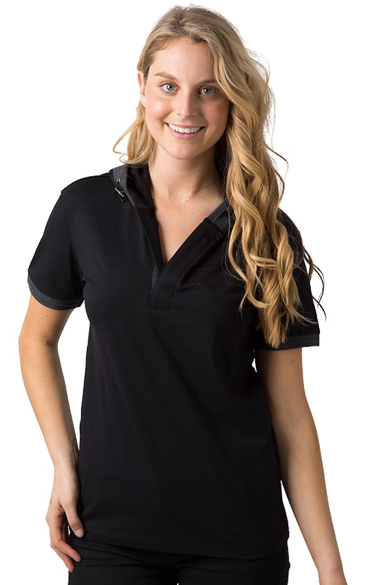 BeSeen_half_zip_cotton_spandex_short_sleeve_hoodie_BSHD22_Black-Dark_Grey_pic_3.jpg