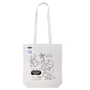 Colouring in Long Handle Cotton Tote Bag with Crayons