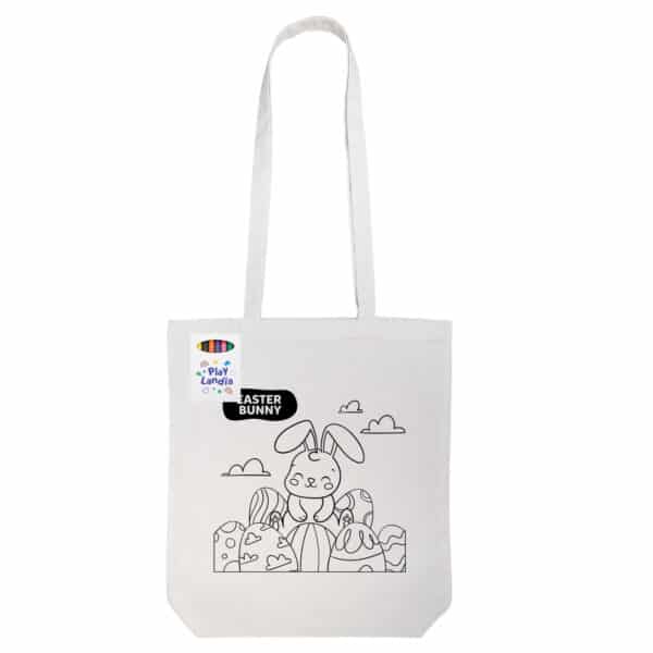 Colouring in Long Handle Cotton Tote Bag with Crayons - Image 9