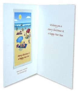 Australian Christmas Greeting Card with Sunscreen Sachet