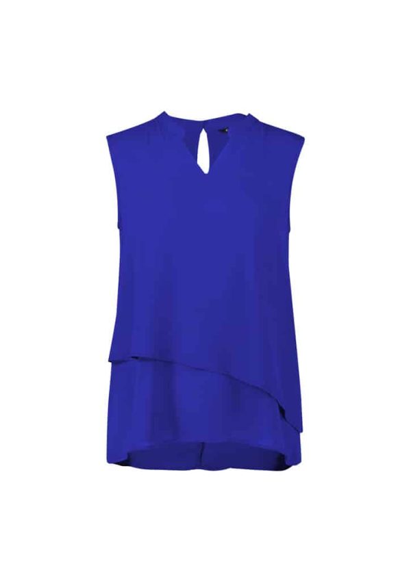 Seville Womens Sleeveless Layered Blouse - Image 6