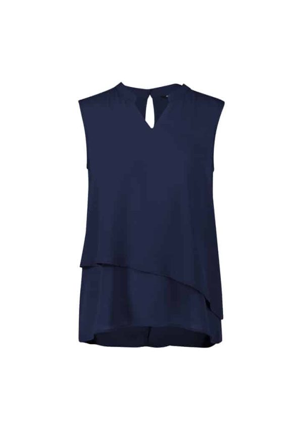 Seville Womens Sleeveless Layered Blouse - Image 9