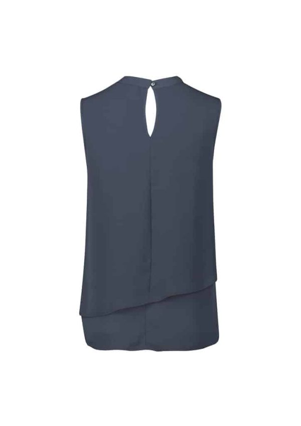 Seville Womens Sleeveless Layered Blouse