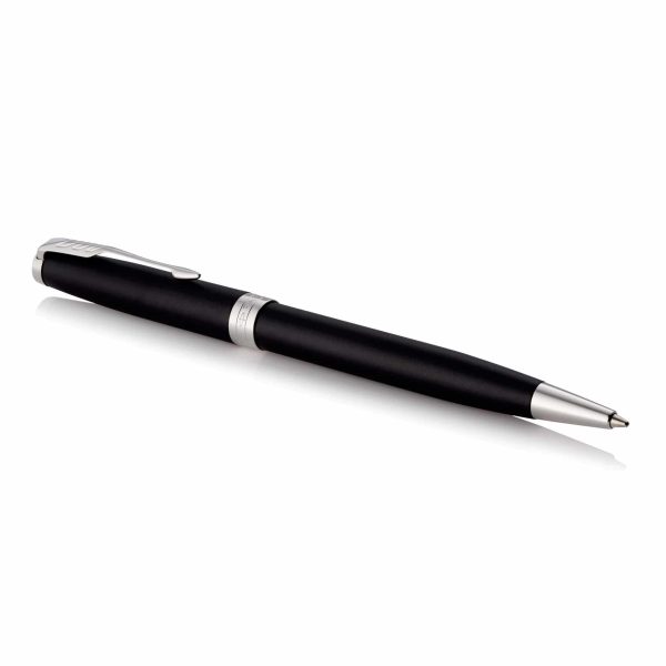 METAL PEN BALLPOINT PARKER SONNET - MATTE BLACK PALLADIUM CHROME TRIM - Image 4