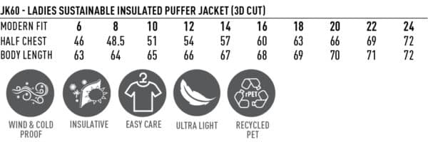 Ladies Sustainable Insulated Puffer Jacket (3D Cut) - Image 20