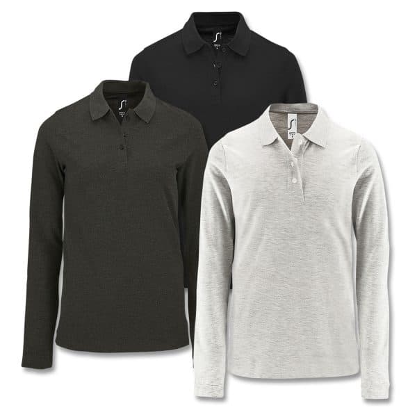 SOLS Perfect Women's Long Sleeve Polo - Image 3