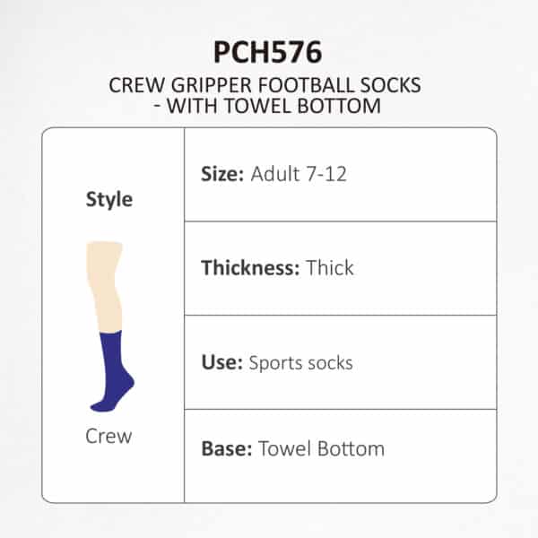 Crew Gripper Football Socks - With Towel Bottom - Image 10