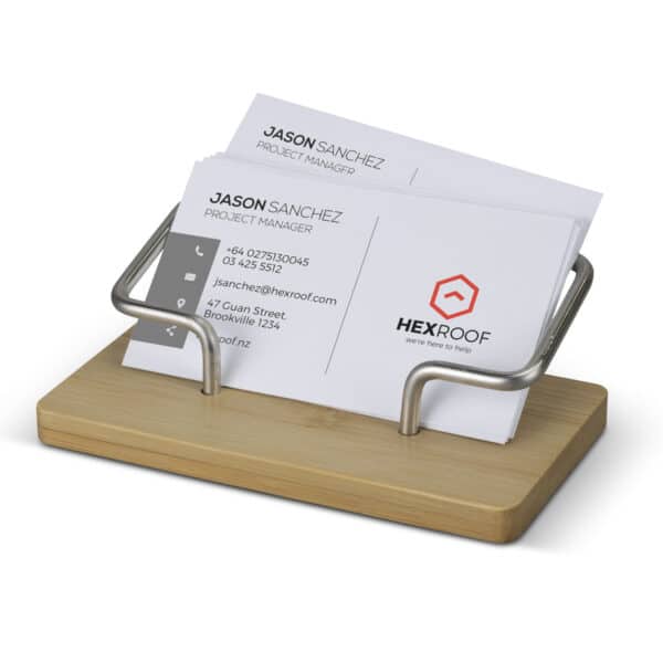 Bamboo Business Card Stand - Image 3