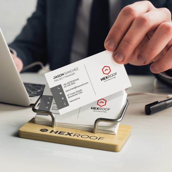 Bamboo Business Card Stand - Image 4