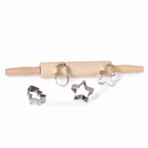 Christmas Rolling Pin and Die Cut Cookie Cutters