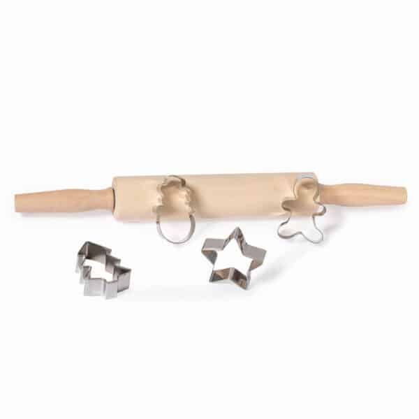 Christmas Rolling Pin and Die Cut Cookie Cutters