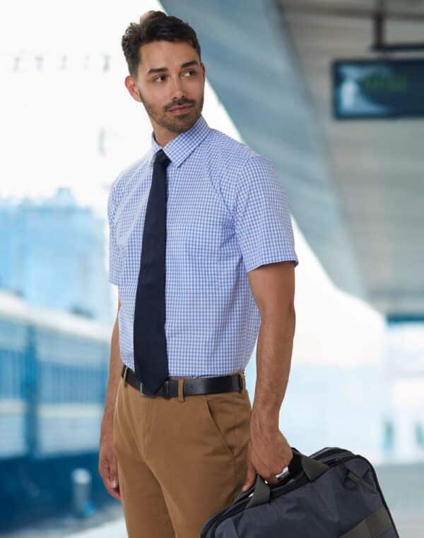 Men’s Gingham Check Short Sleeve Shirt