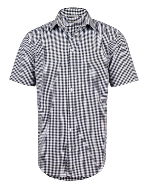 Men’s Gingham Check Short Sleeve Shirt - Image 7