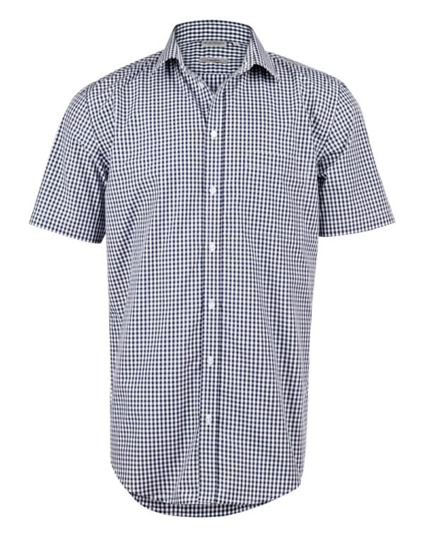 Men’s Gingham Check Short Sleeve Shirt - Image 9