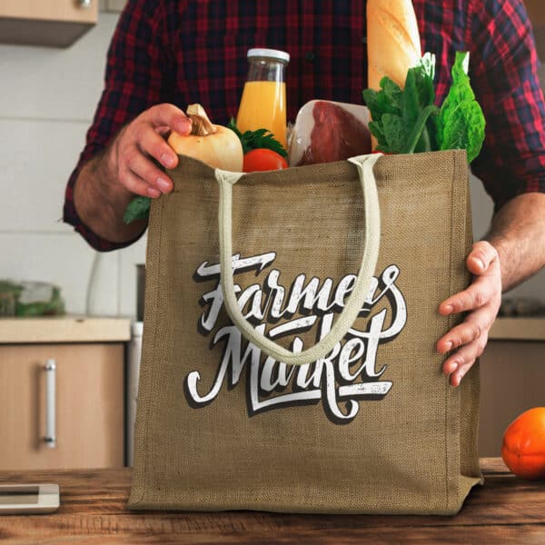 Lanza Starch Jute Tote Bag - Image 4