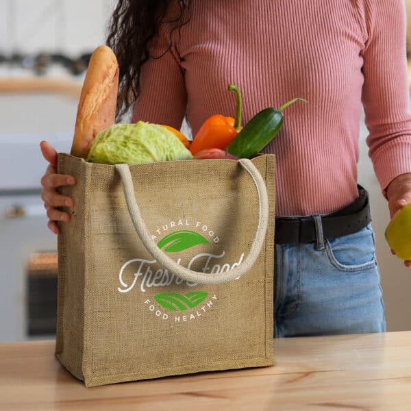 Monza Starch Jute Tote Bag - Image 2