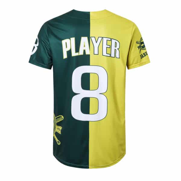 Men's 100%Polyester Sublimated Full-Button Baseball Jersey - Image 3