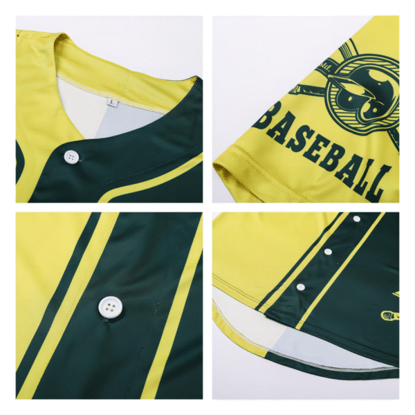 Men's 100%Polyester Sublimated Full-Button Baseball Jersey - Image 5