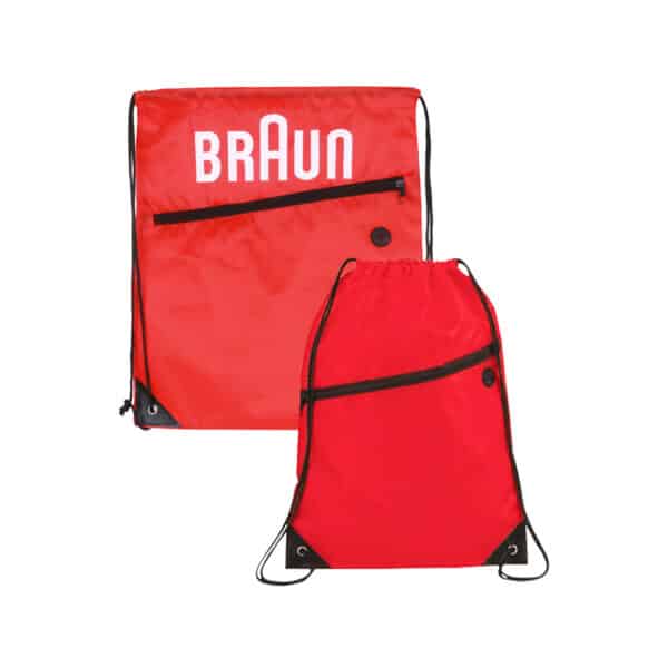 Polyester Drawstring Bag with Zippered Pocket - Image 6