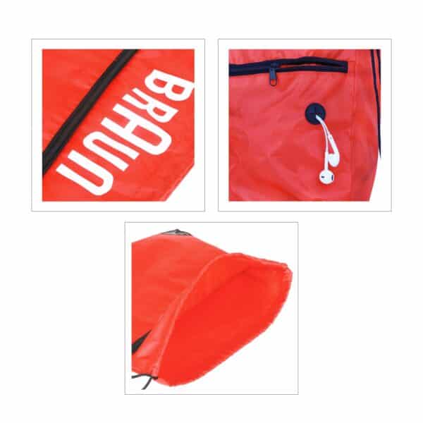 Polyester Drawstring Bag with Zippered Pocket - Image 7