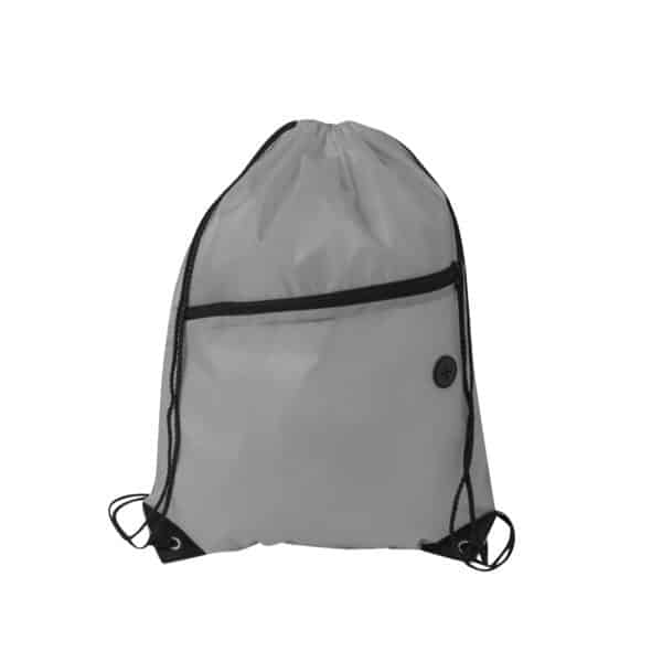 Polyester Drawstring Bag with Zippered Pocket - Image 9