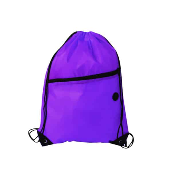 Polyester Drawstring Bag with Zippered Pocket - Image 13