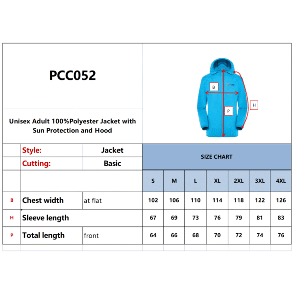 Unisex Adult 100%Polyester Jacket with Sun Protection and Hood - Image 14