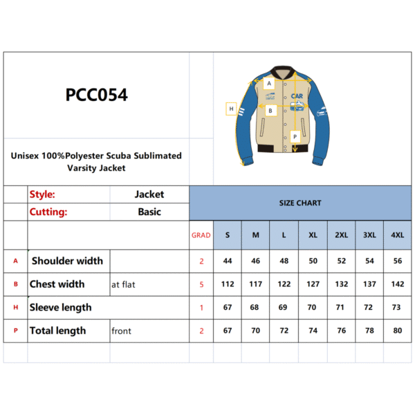 Unisex Polyester Scuba Sublimated Varsity Jacket - Image 9