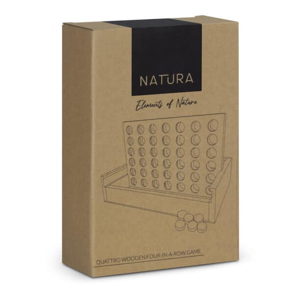 NATURA Quattro Wooden Four-in-a-Row Game - Image 4