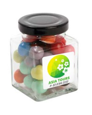 Small Square Jar with Mixed Chocolate Balls