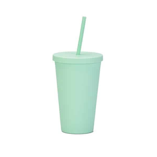 16oz Matte Plastic Cups with Lids & Straws - Image 3