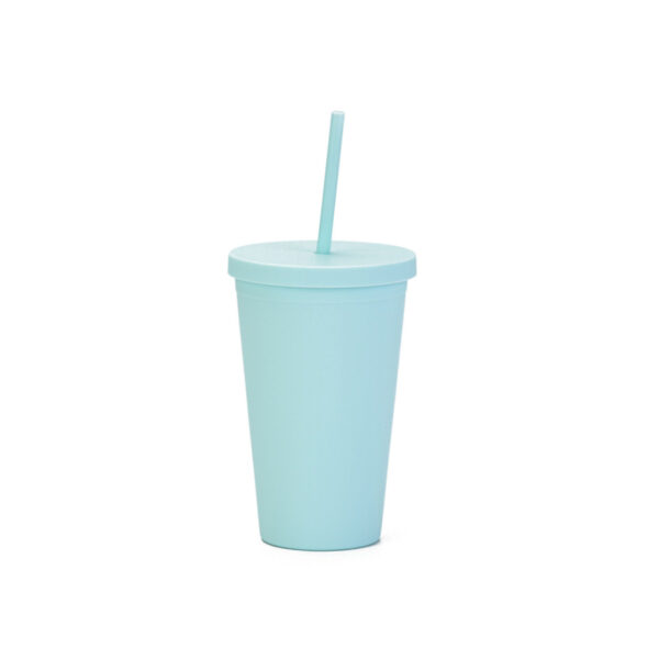 16oz Matte Plastic Cups with Lids & Straws - Image 4