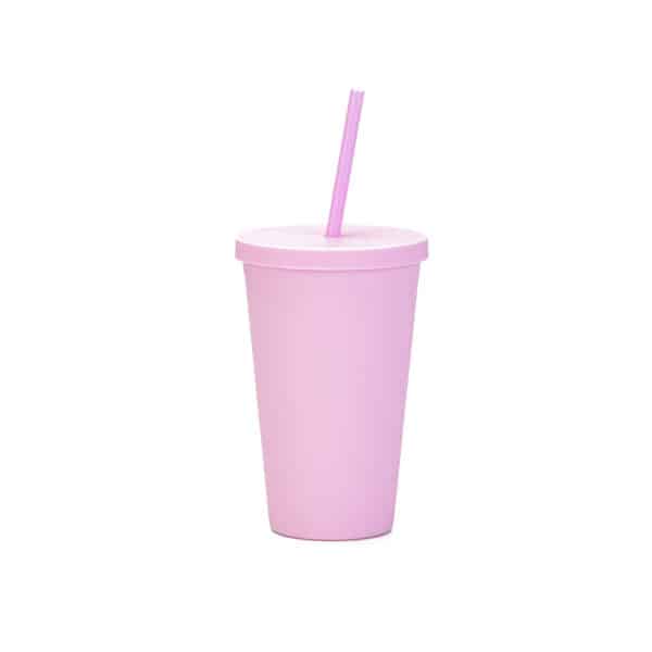 16oz Matte Plastic Cups with Lids & Straws - Image 6