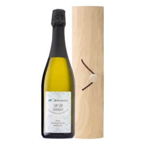 Custom Labelled Wine Inside Birch Cylinder