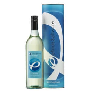 Custom Labelled Wine Inside Cylinder