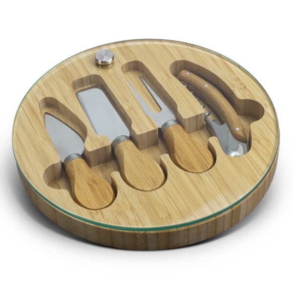 NATURA Glass & Bamboo Cheese Board - Image 3