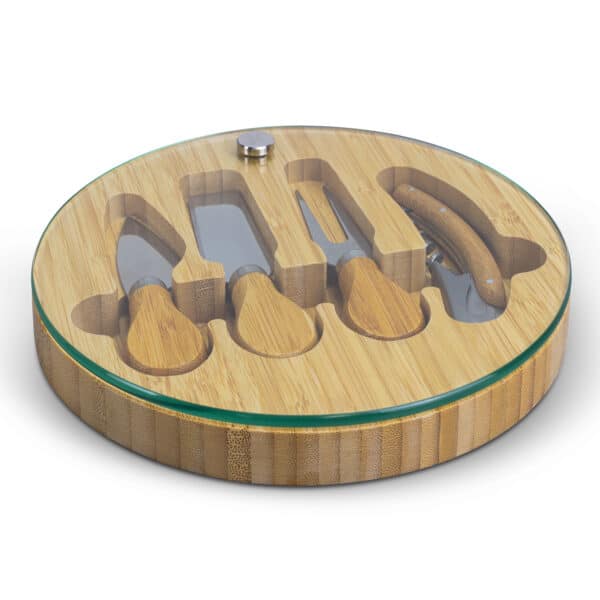 NATURA Glass & Bamboo Cheese Board - Image 4