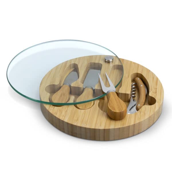 NATURA Glass & Bamboo Cheese Board - Image 5