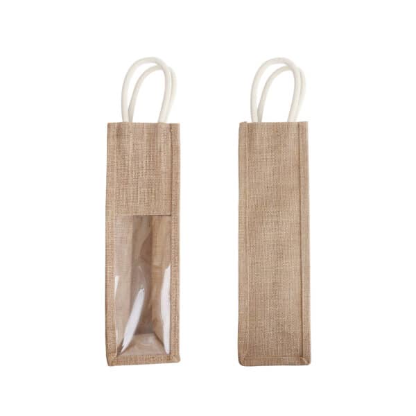 Jute Wine Carrier with Window