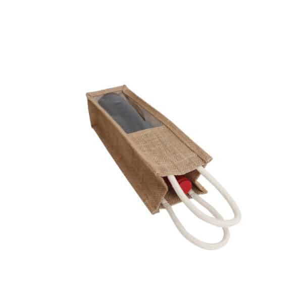 Jute Wine Carrier with Window