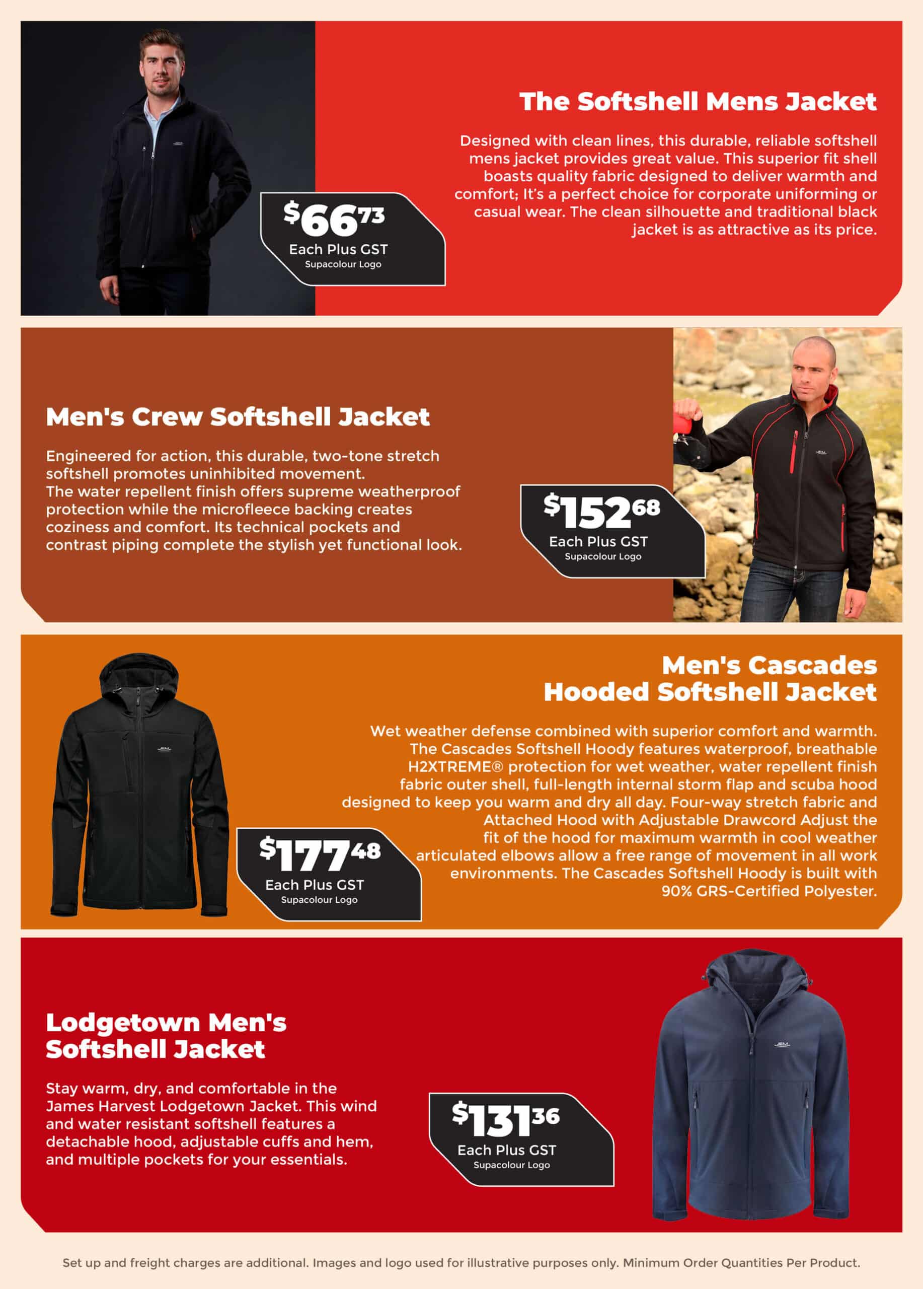 The Men's Softshell Jackets Range