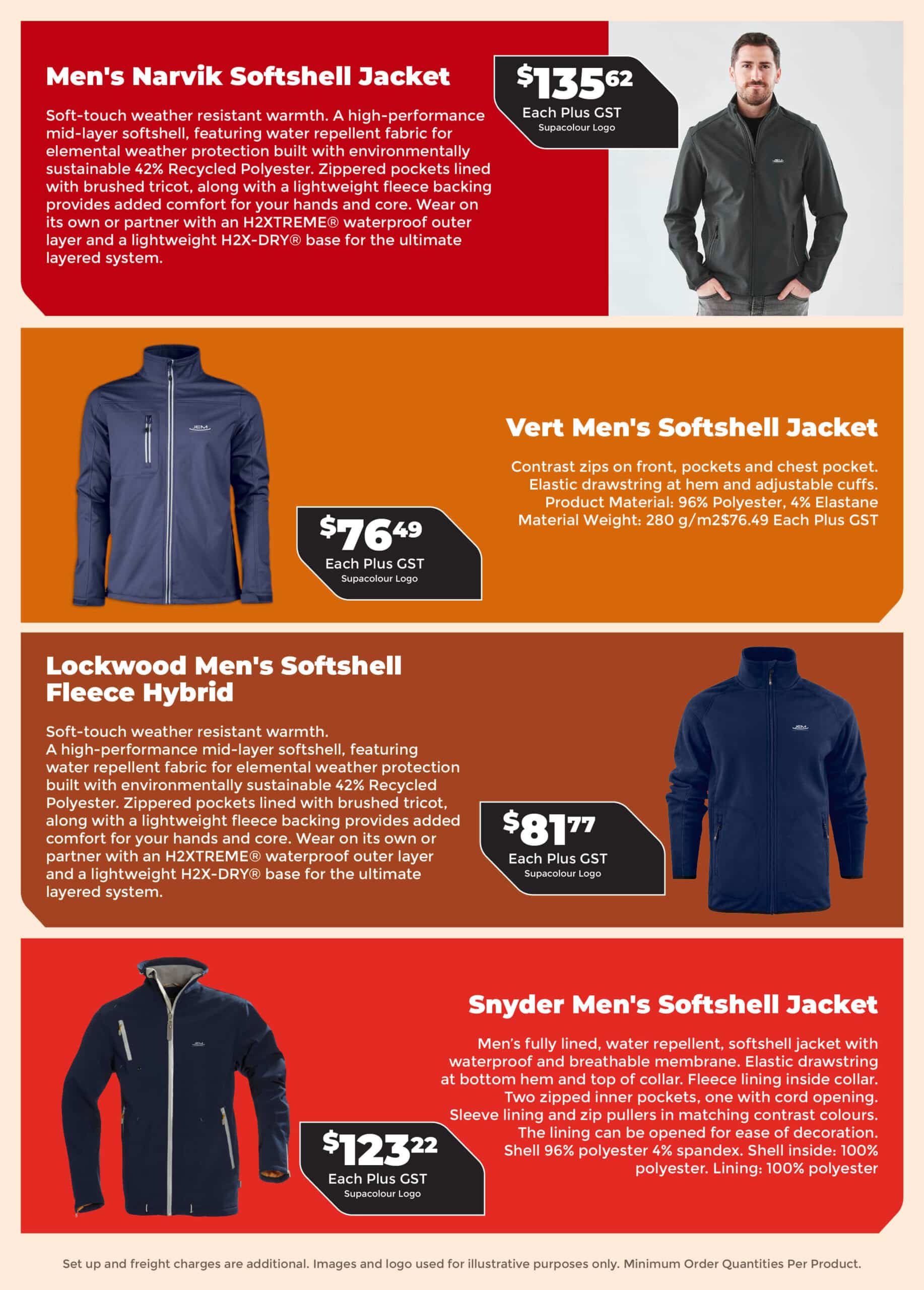 The Men's Softshell Jackets Range