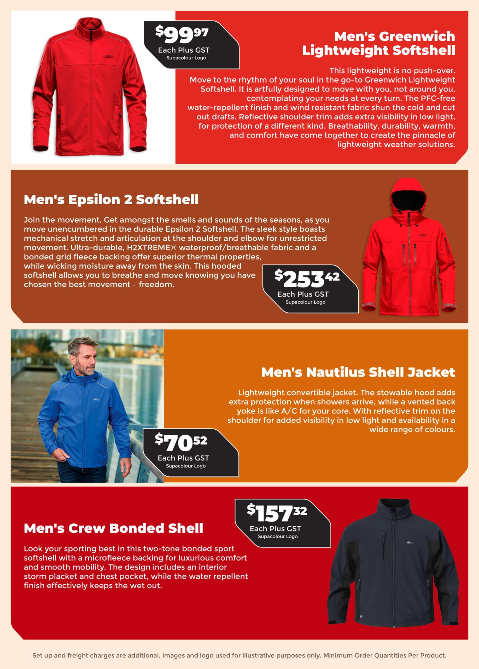 The Men's Softshell Jackets Range