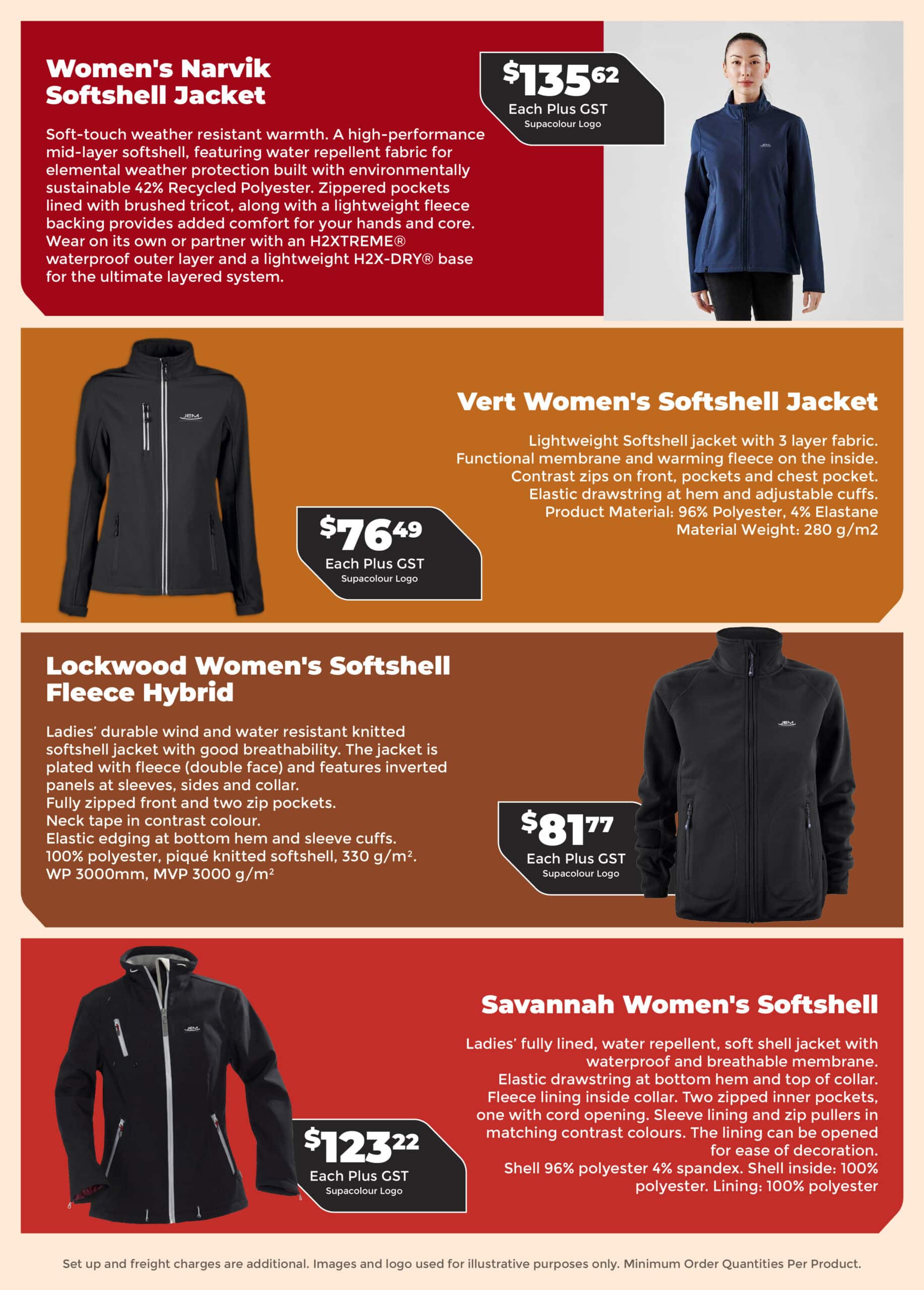The Women's Softshell Jackets Range Catalogue
