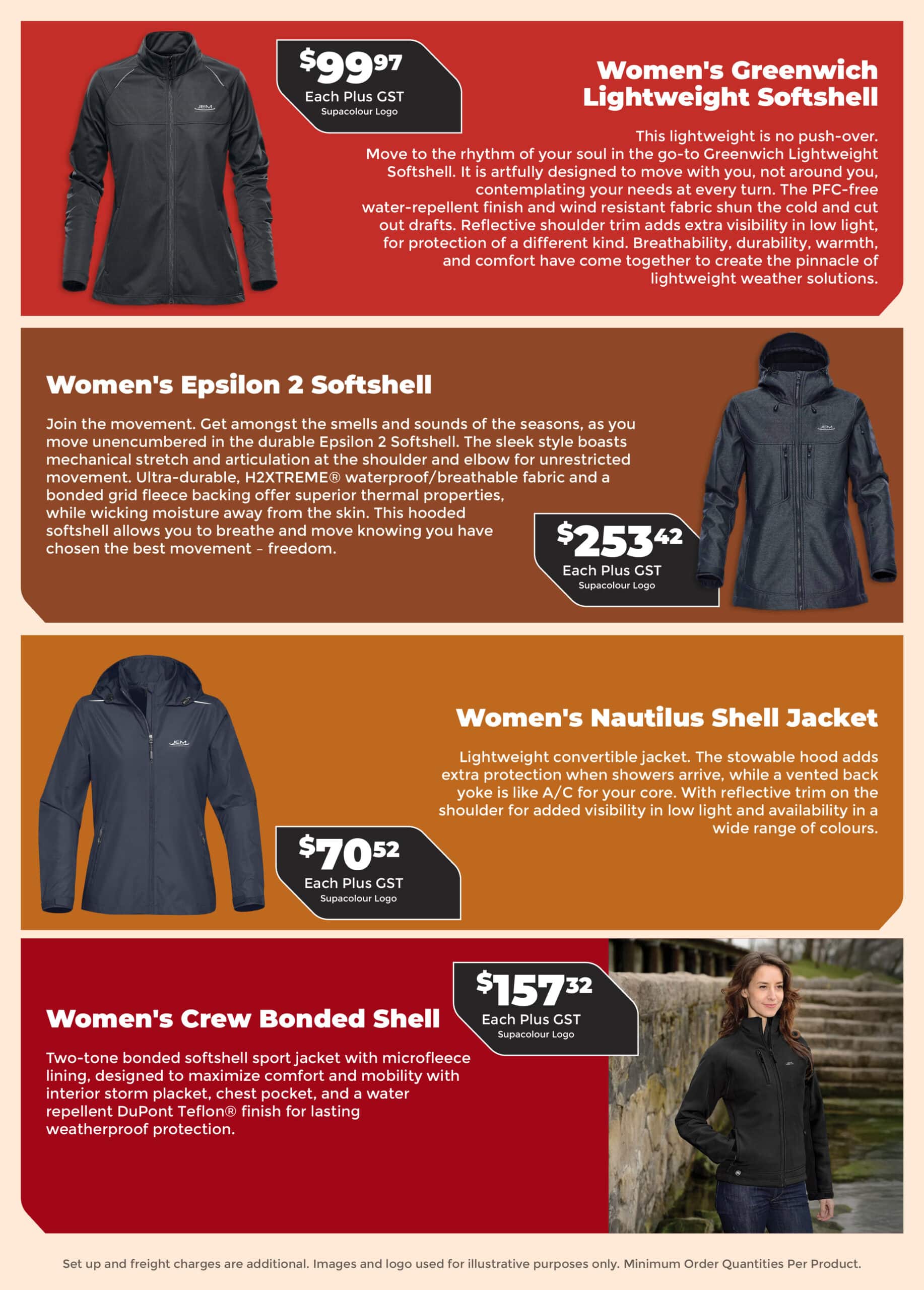 The Women's Softshell Jackets Range Catalogue
