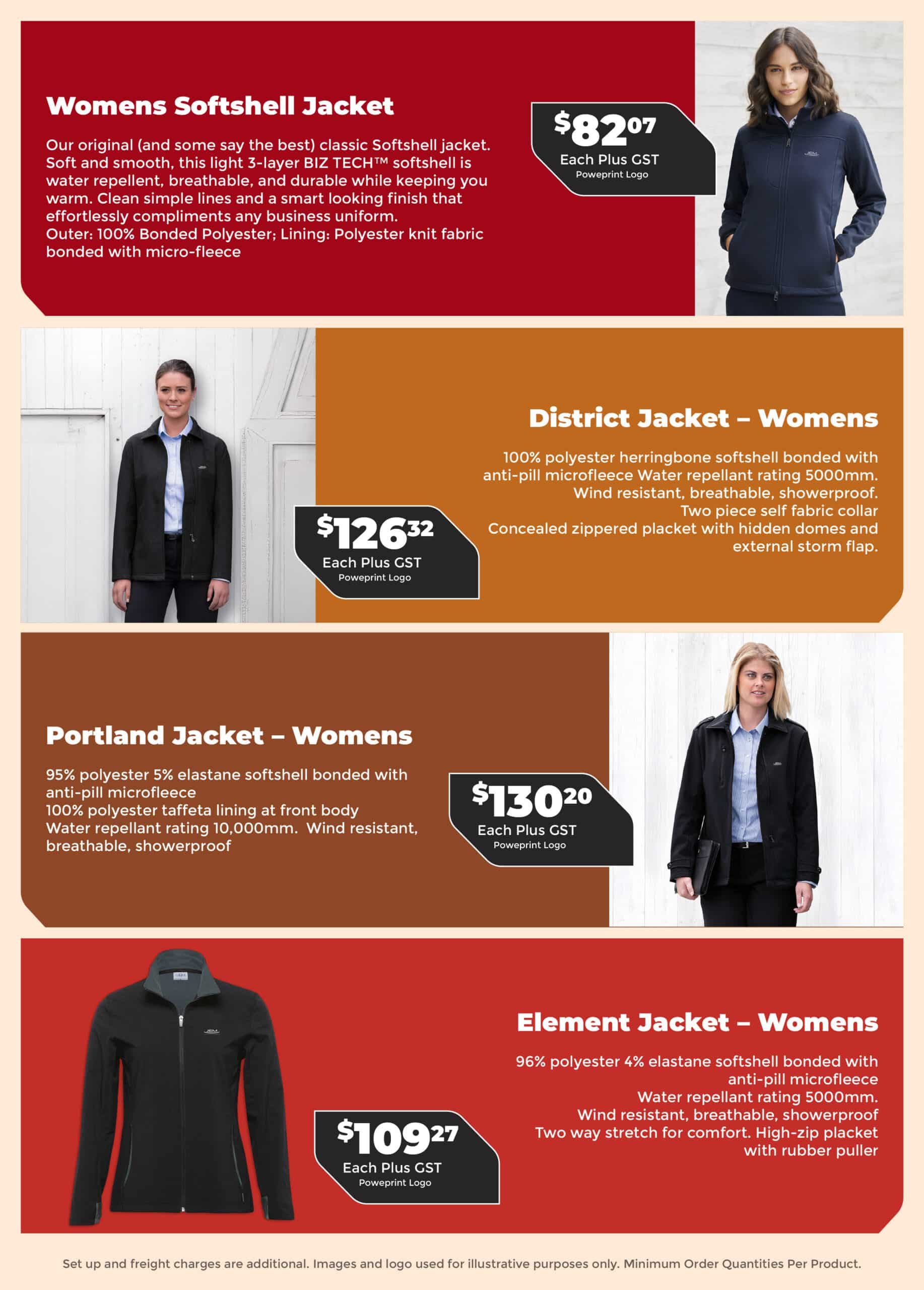 The Women's Softshell Jackets Range Catalogue