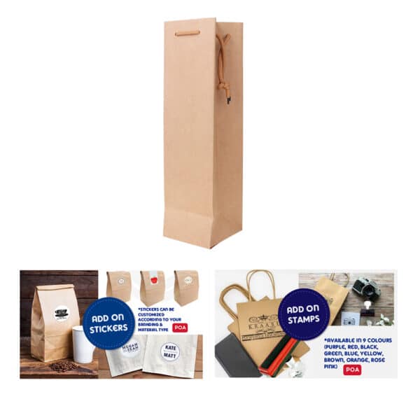Wine Bottle Paper Bag (100x360x100mm)