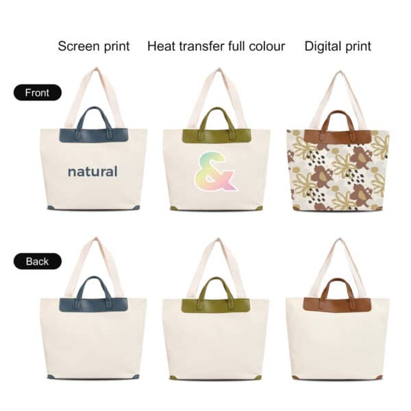 Canvas Bag With Leather Handle